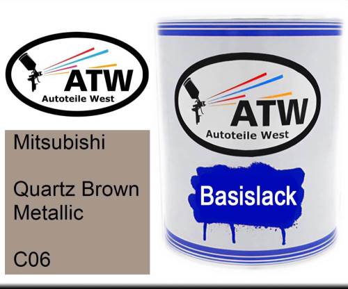 Mitsubishi, Quartz Brown Metallic, C06: 1L Lackdose, von ATW Autoteile West.